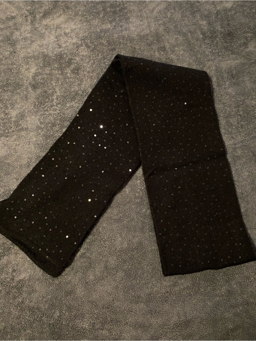 Ann Taylor Black Sequin Knit Scarf